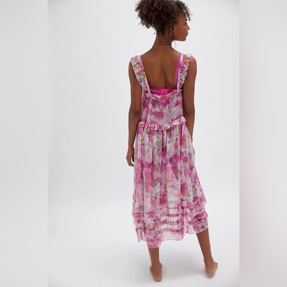 Free People Moon Phase Printed Midi Dress in Pop Combo - Picture 3 of 11